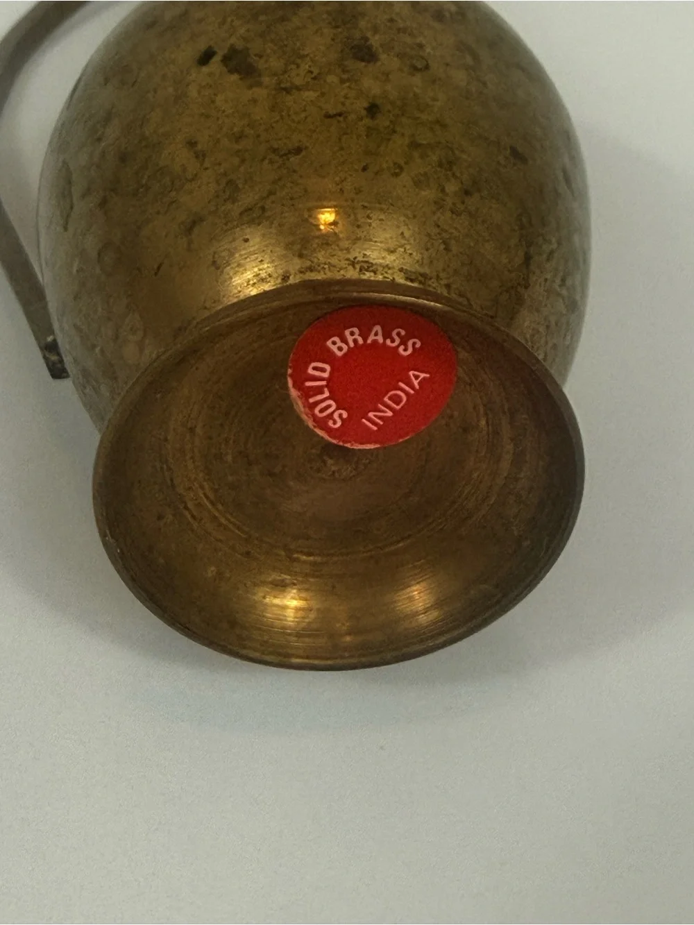 Vintage Solid Brass Bud Vase With Handle Small India tarnish